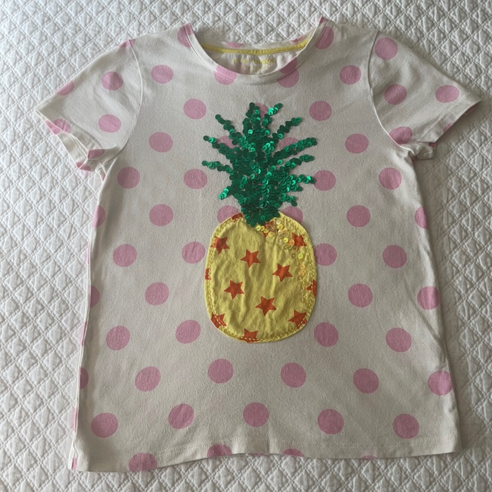 🍍Mini Boden Pineapple Appliqué Sequin Shirt 🍍